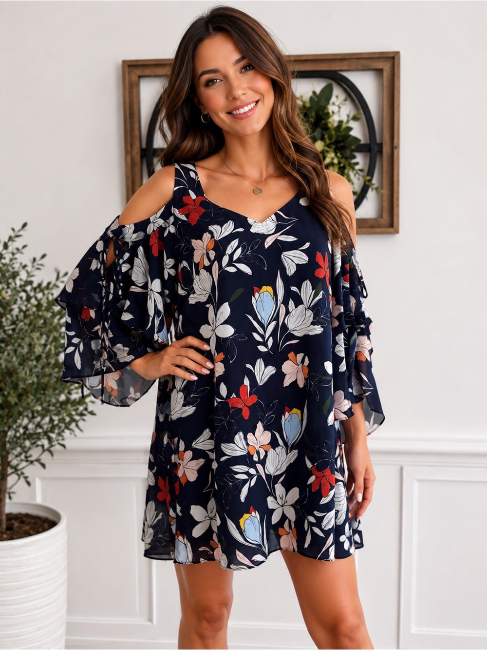 ✨ Parker “Moondance” Floral Cold Shoulder Shift Dress ✨NWT-Small